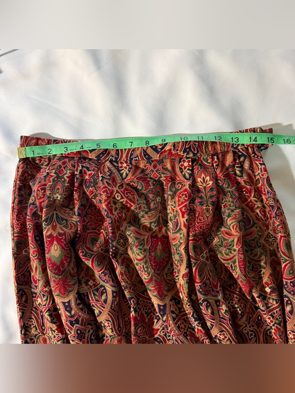 Vintage Pendleton Paisley Maxi Skirt in Earthy Red, Green, Gold and Navy - Picture 4 of 5
